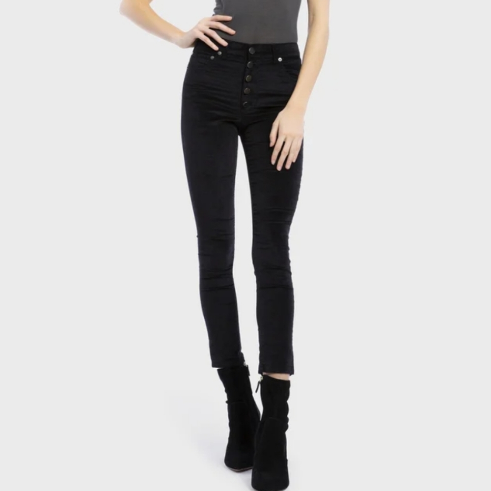Alice and Olivia Good high rise skinny velvet jean